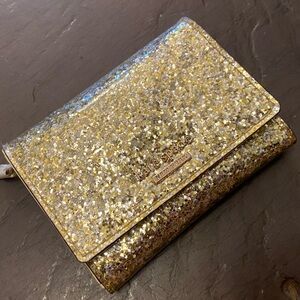 Kate Spade NWOT Darla Gold Glitterbug Mini Keychain Wallet - RARE!